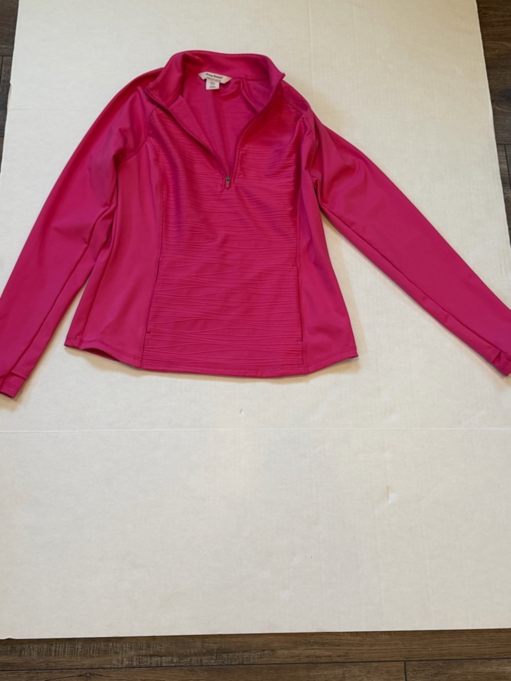 Tommy Bahama Hot Pink Quarter-Zip Pullover Medium